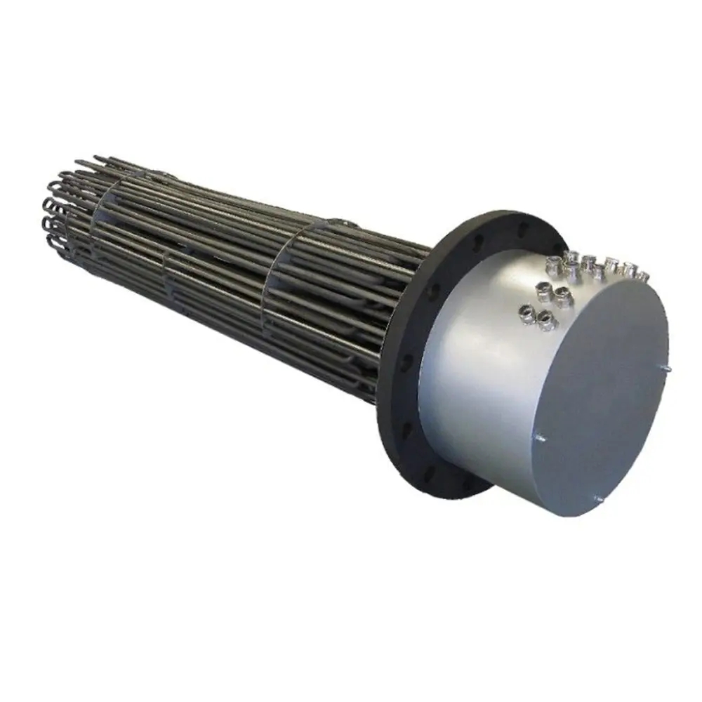 Aquecedor de imersão tipo flange de fluidos industriais